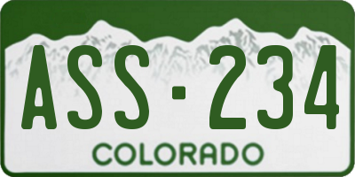 CO license plate ASS234