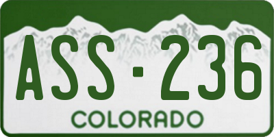 CO license plate ASS236