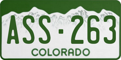 CO license plate ASS263