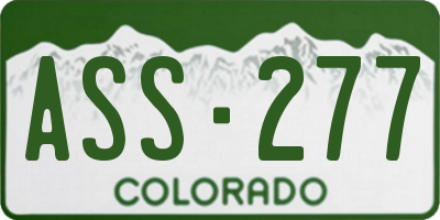 CO license plate ASS277