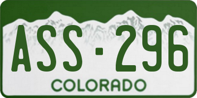 CO license plate ASS296