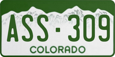 CO license plate ASS309