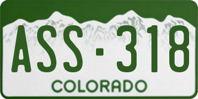 CO license plate ASS318