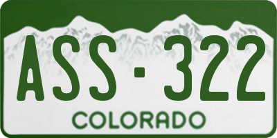 CO license plate ASS322
