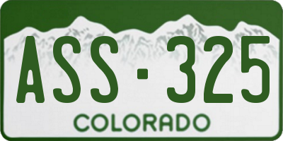 CO license plate ASS325