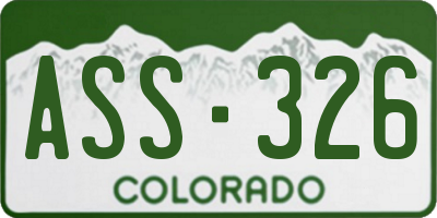CO license plate ASS326