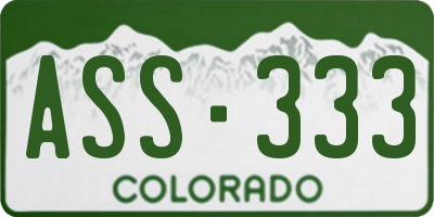 CO license plate ASS333