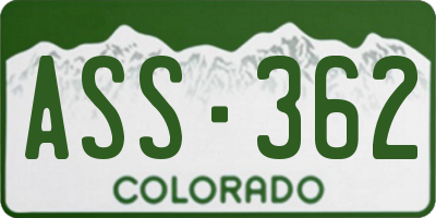 CO license plate ASS362