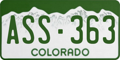 CO license plate ASS363