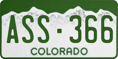 CO license plate ASS366