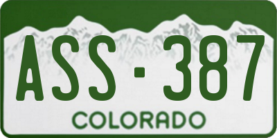 CO license plate ASS387