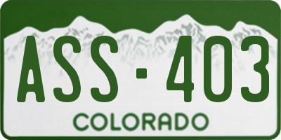 CO license plate ASS403