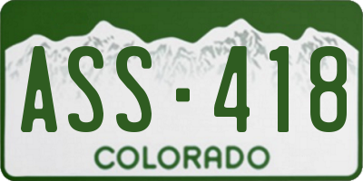 CO license plate ASS418