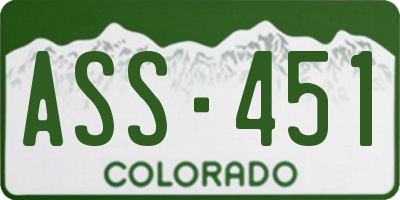 CO license plate ASS451