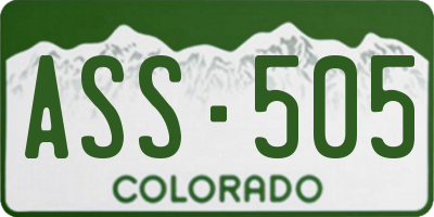 CO license plate ASS505