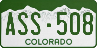 CO license plate ASS508
