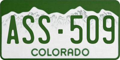 CO license plate ASS509