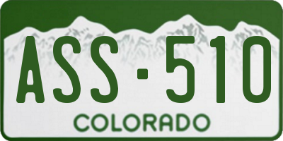 CO license plate ASS510