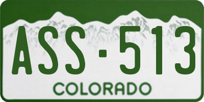 CO license plate ASS513