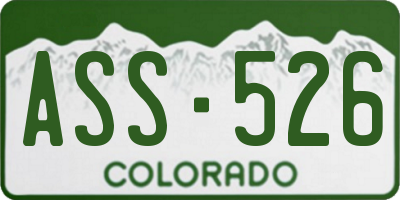 CO license plate ASS526