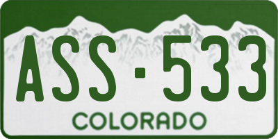 CO license plate ASS533