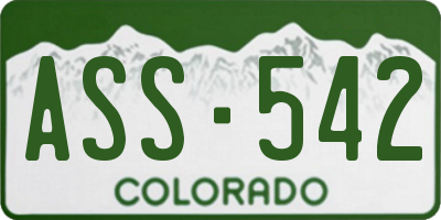 CO license plate ASS542