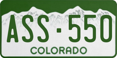 CO license plate ASS550
