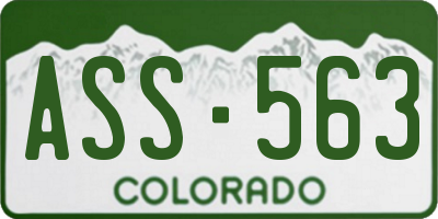 CO license plate ASS563