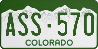CO license plate ASS570