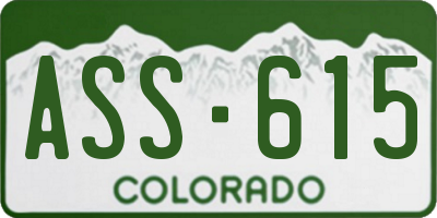 CO license plate ASS615