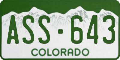 CO license plate ASS643