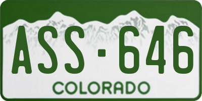 CO license plate ASS646