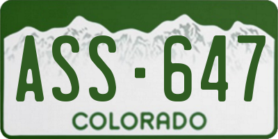 CO license plate ASS647