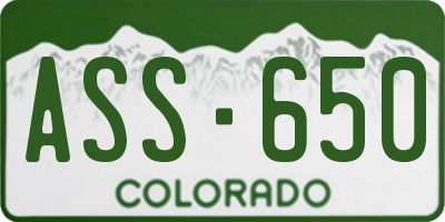 CO license plate ASS650