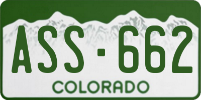 CO license plate ASS662