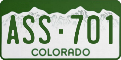 CO license plate ASS701