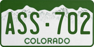 CO license plate ASS702