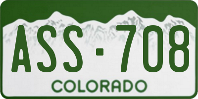 CO license plate ASS708