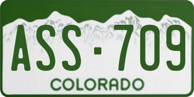 CO license plate ASS709