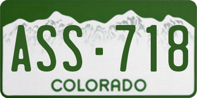 CO license plate ASS718
