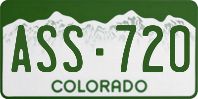 CO license plate ASS720