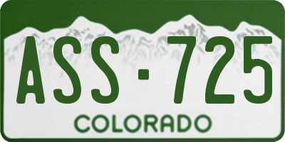 CO license plate ASS725