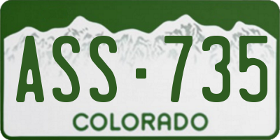 CO license plate ASS735