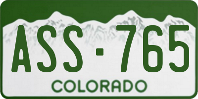 CO license plate ASS765