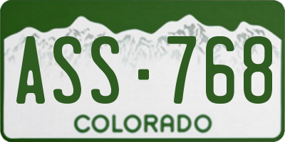 CO license plate ASS768