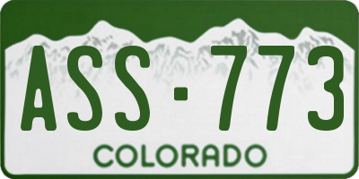 CO license plate ASS773