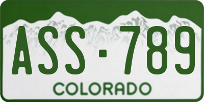 CO license plate ASS789