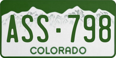 CO license plate ASS798