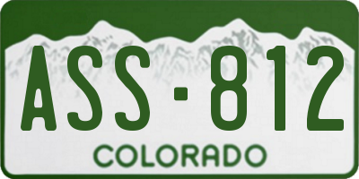 CO license plate ASS812