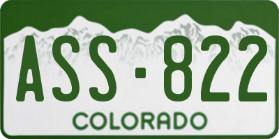 CO license plate ASS822